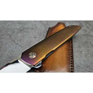 ЗОЛОТИЙ МАЛЮК авторський складаний ніж ручної роботи майстерні GRYFON, сталь - S90V, 64 HRC. Photo 2